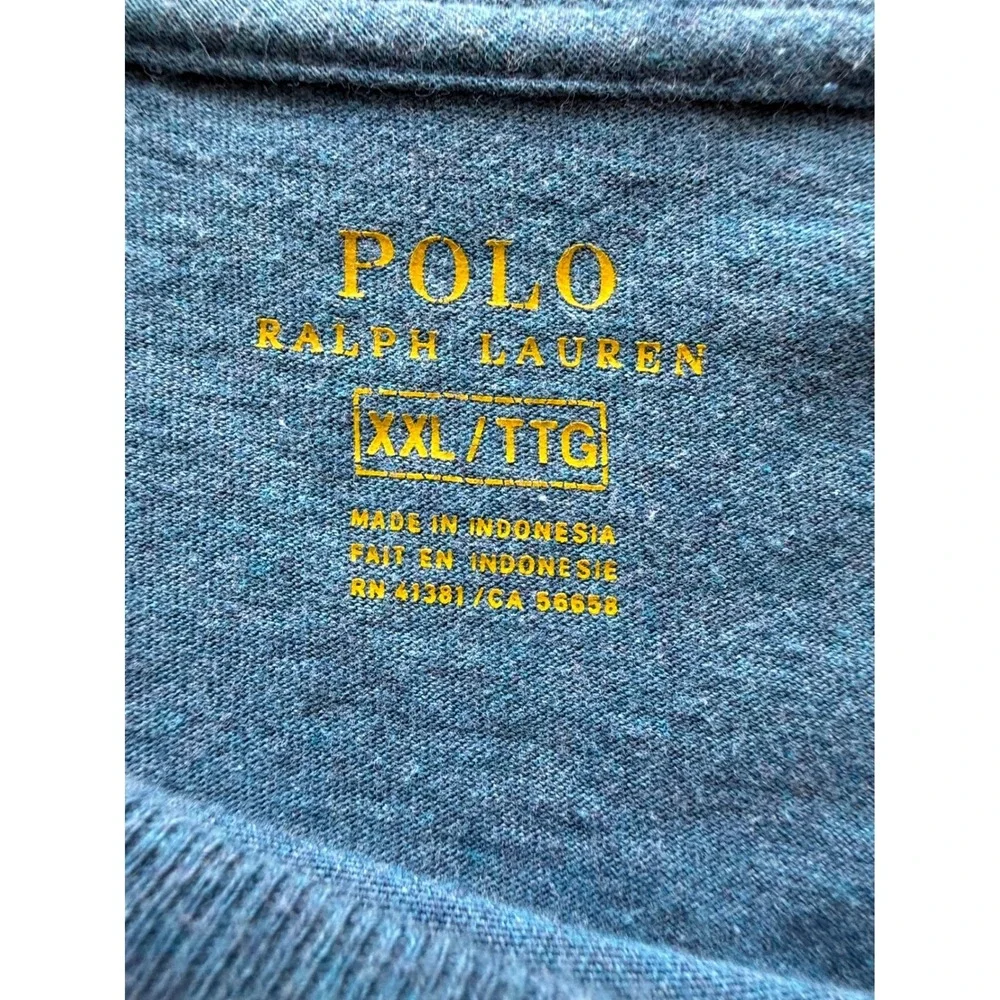 Polo Ralph Lauren Men's Long Sleeve Crewneck T-Shirt  Blue XXL 100% Cotton
